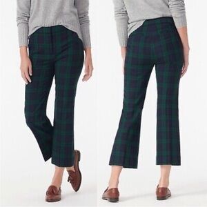 J. Crew Green and Blue Plaid Cropped Pants